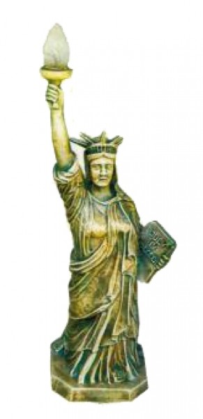 Freiheitsstatue bronze gold mit Lampe klein