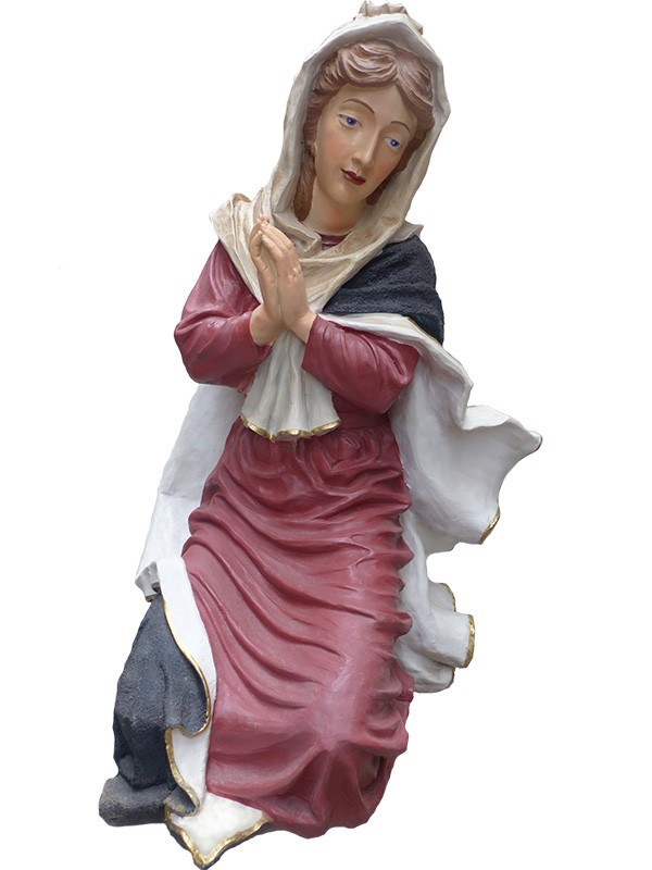 Maria hockend in Gebetshaltung