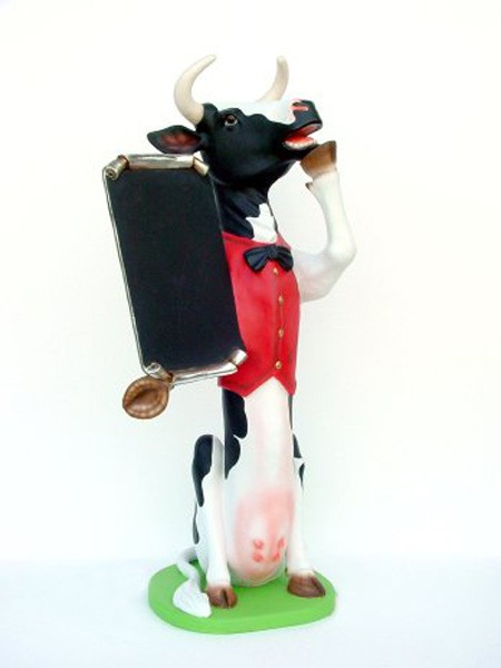 Kuh mit Angebotstafel