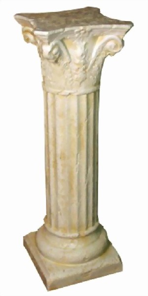 Säule mit Schneckenkapitell Antikfinish