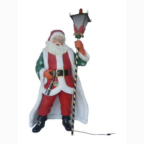 Königlicher Weihnachtsmann mit Umhang und elektirscher Laterne