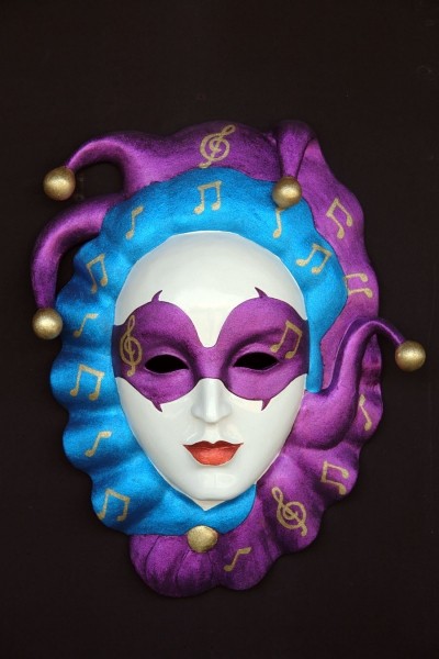 Maske Gianduia Blau-Lila