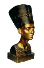 ägyptischer Frauenkopf als Büste Altgold