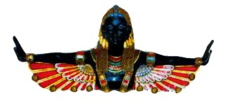 ägyptische Frauenfigur mit ausgebreiteten Händen