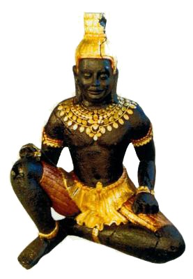 Mayafigur groß mit Goldbemalung