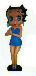 Betty Boop stehend im blauen Kleid