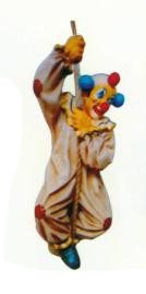 lustiger Clown hängend am Seil klein