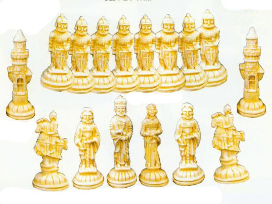 großes Schachspiel für Garten Set helle Figuren