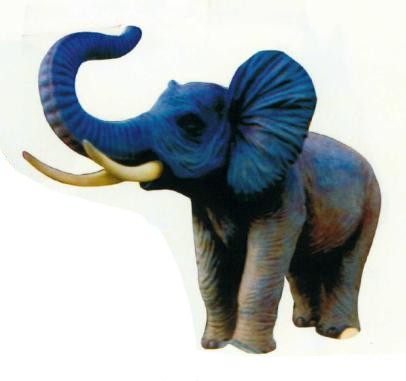 Großer Elefant Rüssel oben