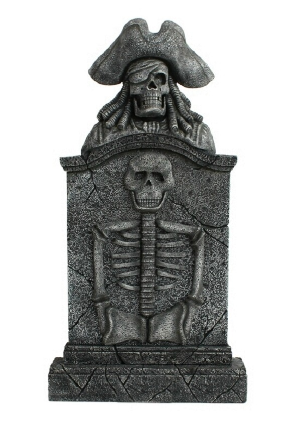 Piratenskelett Grabstein mit Skelett