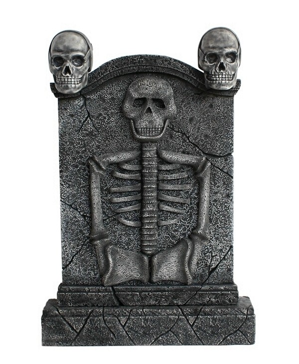 Totenkopf Grabstein mit Skelett
