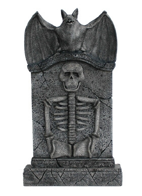 Fledermaus Grabstein mit Skelett