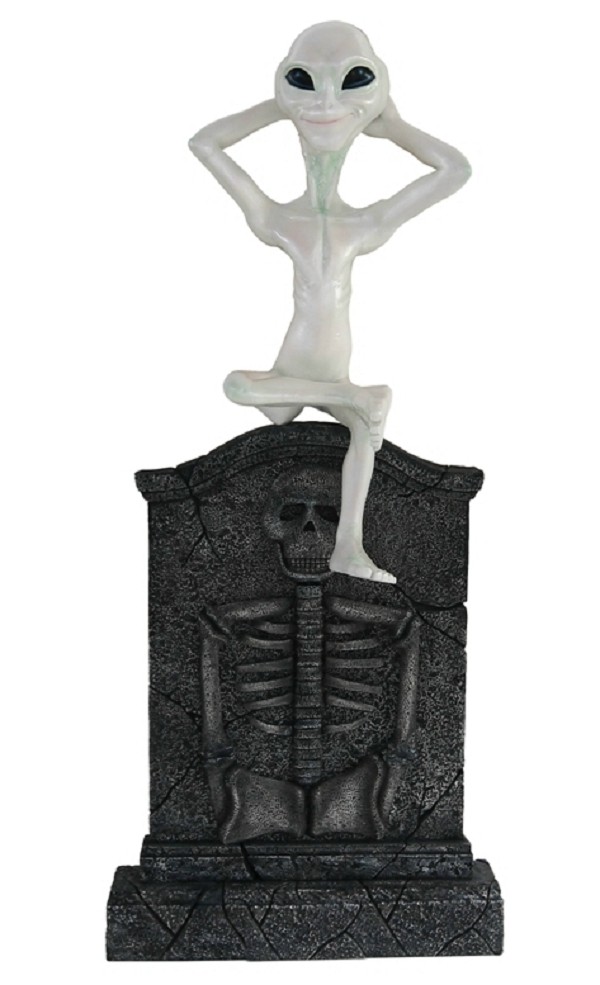 Alien Grabstein mit Skelett