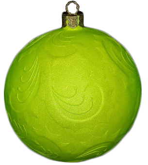 Weihnachtskugel mit  Reliefmuster metallicgrün
