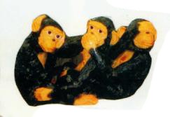 3 Affen einzeln Nichts sehen hören sprechen