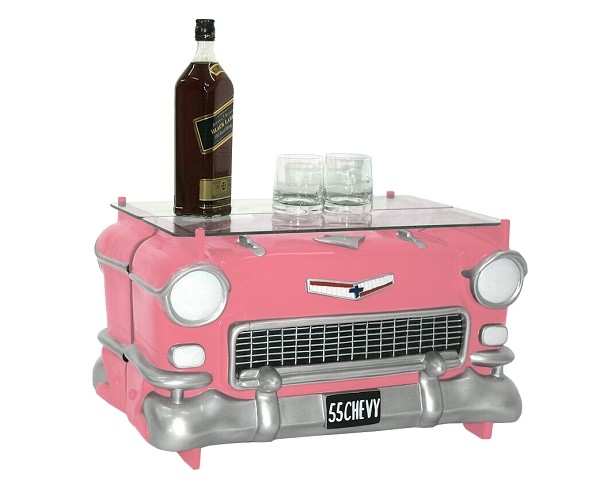 Tisch Chevy Rosa mit Glasplatte