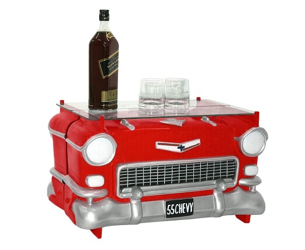 Tisch Chevy Rot mit Glasplatte