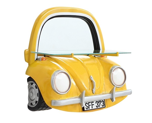 Spiegel VW Gelb mit Regal