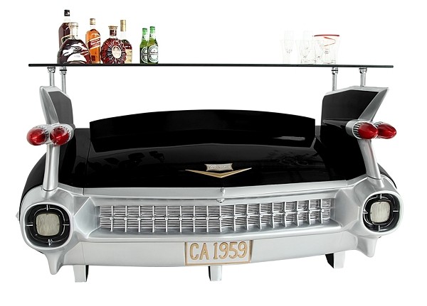 Bar Cadillac Schwarz mit Kofferraumschrank
