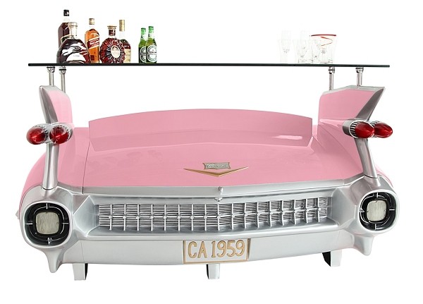 Bar Cadillac Rosa mit Kofferraumschrank