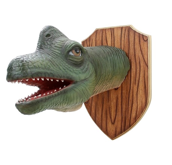 Dinosaurier Brachiosauruskopf auf Holz