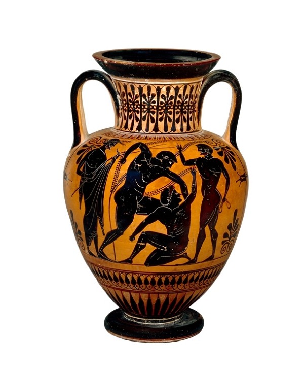 Griechische Vase mit 4 Männern