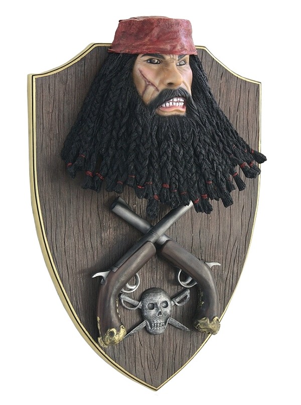 Pirat Blackbeard mit Pistolen Wanddeko