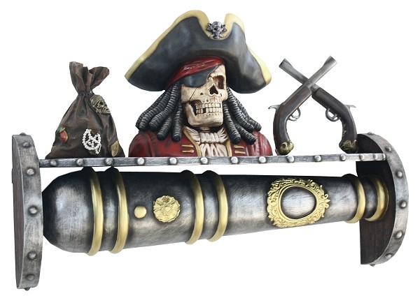 Kanonenregal mit Piratenbüste