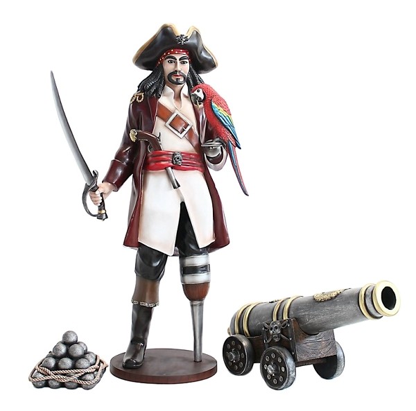Captain Hook mit Papagei und Kanone