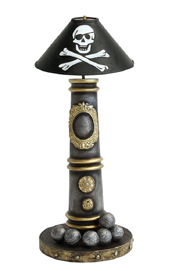 Kanonenlampe mit Piraten Lampenschirm klein
