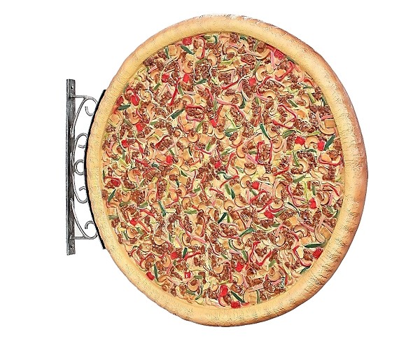 Ganze Pizza Zweiseitig für Wand