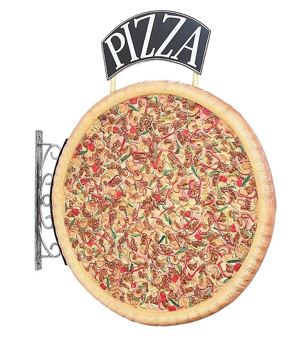 Ganze Pizza Einseitig mit Pizzaschild für Wand