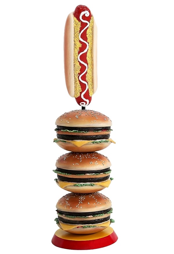 3 Burger mit Hot Dog
