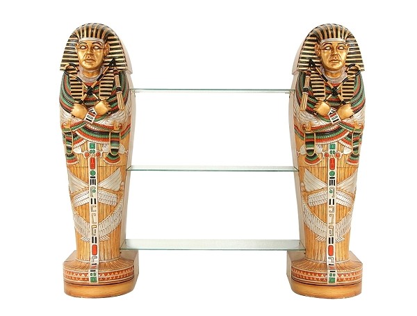 ägyptische Sarg Regal mit Glasplatten