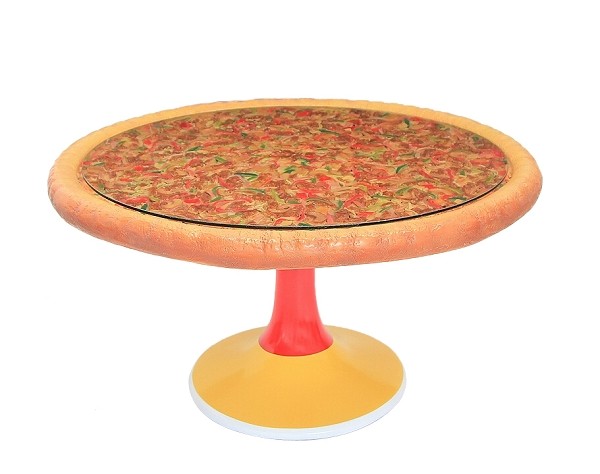 Pizzatisch auf Ständer mit Glasplatte