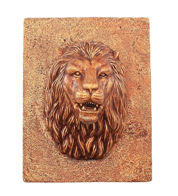 Goldener Löwenkopf auf für Wand mit Fontänenoption