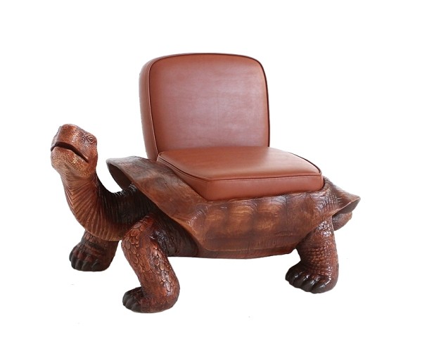 Schildkröte Sitz mit braunem Polster