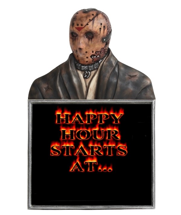 Monster Jason Voorhees Büste Happy Hour Angebotstafel