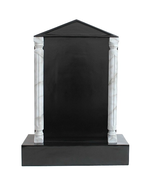 Grabstein mit schwarzem Marmoreffekt und Säulen 18