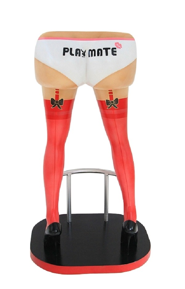 Sexy Frauenbeine mit Playmate Unterwäsche Barhocker