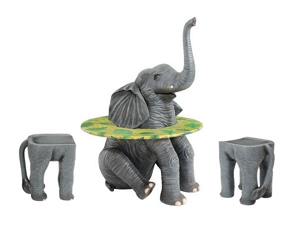 Elefantentisch mit Hockern
