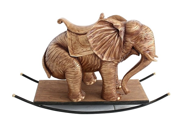 Elefant Gold mit Sattel Schaukel