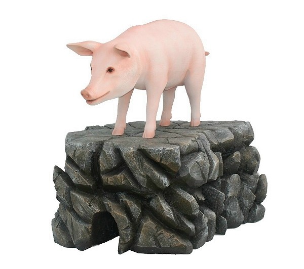 Schwein rosa stehend