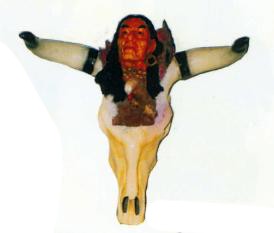 Büffelschädel mit Indianerkopf Variante 1