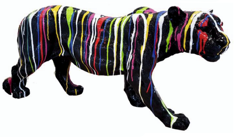 Panther schwarz  mit Farbverlauf