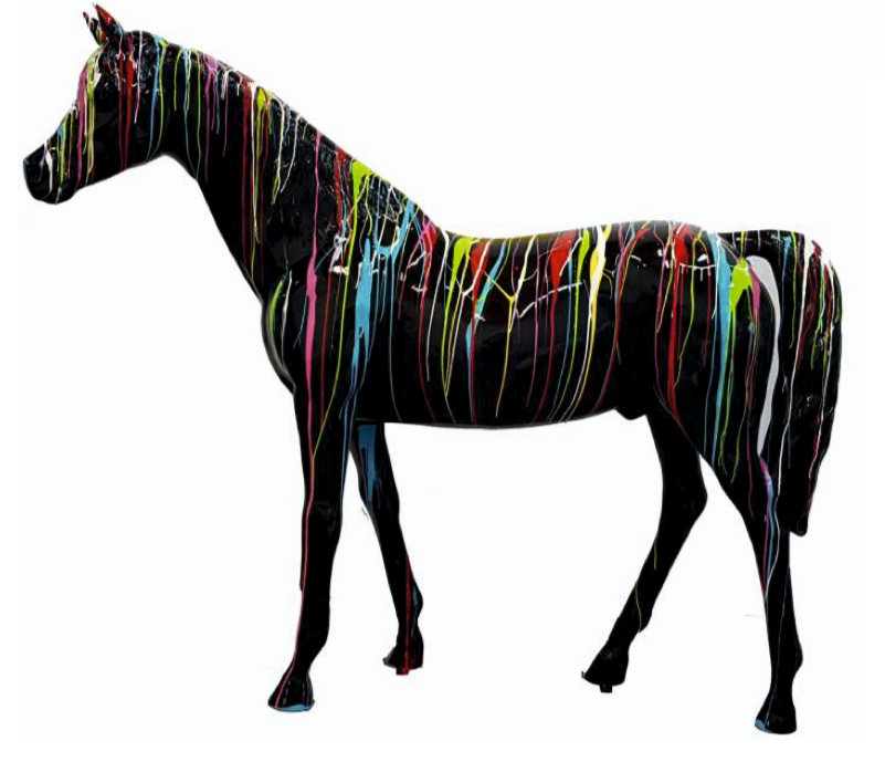 Pferd schwarz mit Farbverlauf