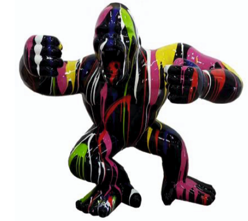 Gorilla aggro schwarz mit buntem Farbverlauf medium
