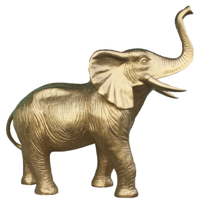goldener Elefant Rüssel nach oben gerichtet