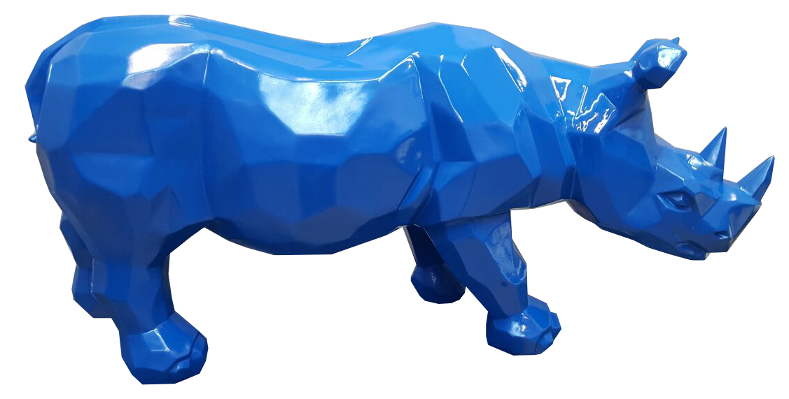 Polygonales Nashorn Blau
