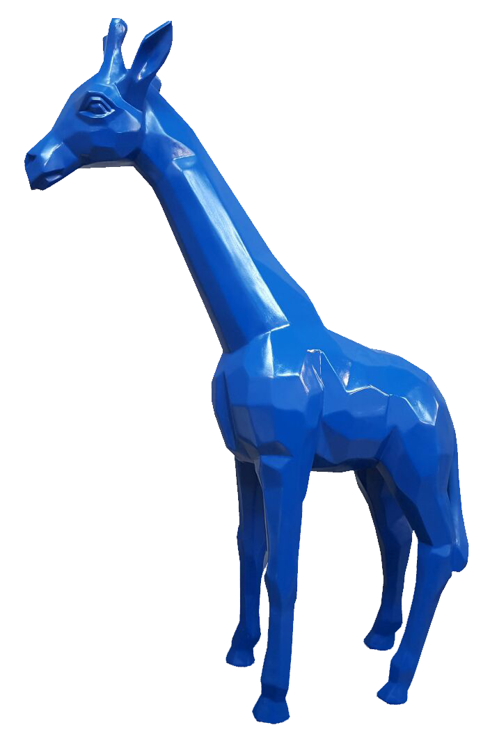 Polygonale Giraffe Blau